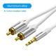RCA Cable 3.5mm to 2RCA Splitter RCA Jack 3.5 Cable RCA Audio Cable for Smartphone Amplifier Home Theater AUX Cable RCA Silver Cotton Cable 3m