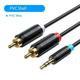 RCA Cable 3.5mm to 2RCA Splitter RCA Jack 3.5 Cable RCA Audio Cable for Smartphone Amplifier Home Theater AUX Cable RCA PVC Shell 10m