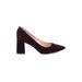 Marc Fisher LTD Heels: Pumps Chunky Heel Work Burgundy Print Shoes - Women's Size 6 - Pointed Toe