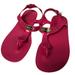 Michael Kors Shoes | Michael Kors Logo Women Jelly Thong Ankle Strap Sandals Flat Hot Pink Sz 8 | Color: Pink | Size: 8