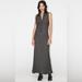 Zara Dresses | New Zara Linen Shirtdress Size Xs S Long Midi 100% Linen Sleeveless V-Neck Dress | Color: Black/Gray | Size: Various