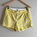 J. Crew Shorts | J.Crew White & Yellow Striped Chino Shorts, Cotton Summer Shorts, Size 4 | Color: White/Yellow | Size: 4