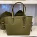 Michael Kors Bags | Michael Kors Gilly Large Drawstring Travel Leather Top Zip Tote Olive Nwt | Color: Gold/Green | Size: Large