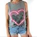 American Eagle Outfitters Tops | American Eagle Outfitters Graphic Tank Top Size S | Color: Gray/Pink | Size: S
