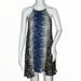 Free People Dresses | Free People Dress Womens Small Blue Black Onyx Printed Small Talk Mini Edgy Rock | Color: Black/Blue | Size: S