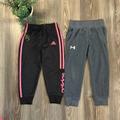 Under Armour Bottoms | ((2 Pair)) Toddler Girls Athletic Sweatpants Adidas And Under Armour Size 4 | Color: Black/Blue | Size: 4g