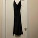 Zara Dresses | Black Satin Zara Midi Slip Dress. Worn Once! Perfect Condition. | Color: Black | Size: S