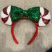 Disney Other | Disney World Holiday Micky Mouse Minnie Mouse Ears In Euc !! | Color: Green/Red | Size: One Size