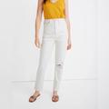 Madewell Jeans | Madewell Momjean Denim Relaxed Mom Jeans Tile White Ripped Spring Summer | Color: White | Size: 30