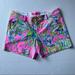 Lilly Pulitzer Shorts | Lilly Pulitzer Callahan Knit Short 5” Casual Stretch Multicolor Pink Size 00 | Color: Green/Pink | Size: 00