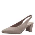 MARCO TOZZI Damen Slingpumps aus Leder mit Blockabsatz, Beige (Nude), 40 EU