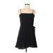 Express Casual Dress - Mini Square Sleeveless: Black Solid Dresses - Women's Size Medium