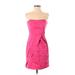 Twenty One Casual Dress - Mini Strapless Sleeveless: Pink Solid Dresses - Women's Size Medium