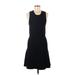 Theory Casual Dress - A-Line Scoop Neck Sleeveless: Black Solid Dresses - Women's Size Medium