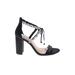 Jewel Badgley MIschka Heels: Black Shoes - Women's Size 8 - Open Toe