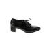 Munro American Flats: Oxford Chunky Heel Classic Black Print Shoes - Women's Size 9 1/2 - Round Toe