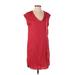 Chelsea & Theodore Casual Dress - Shift V-Neck Sleeveless: Red Dresses - Women's Size Small