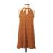 Love, Fire Casual Dress - Shift Plunge Sleeveless: Brown Dresses - Women's Size Medium