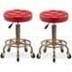 Rolling Stools With Wheels Heavy Duty Rolling Chair Office Tattoo Kitchen Massage Work Rolling Salon Stool (Red*2)