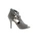 LC Lauren Conrad Heels: Gray Solid Shoes - Women's Size 6 1/2 - Open Toe