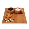 Chess board chess Upscale Go Chess Game Set, with Two Bamboo Jar and Natural Bamboo Go Board Chess Go Game Board, Gifts for Mens and Teens (Color : Two-sided)