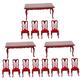 HEMOTON 3 Sets Vintage Dining Chair Set Mini Furniture Home Furniture Mini Dolls Doll Table Mini Table Mini Doll House Dolls House Accessories Mini Dollhouse Red Top Hat Miniature Wood