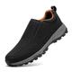 Comfort Slip On Shoes for Men, Leather Slip Resistant Work Shoes for Men, Waterproof Mens Casual Walking Shoes, for Standing,Walking (Color : Black, Size : 7.5 UK)