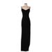 La Femme Cocktail Dress - Formal V Neck Sleeveless: Black Solid Dresses - Women's Size 2