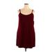 Magna Casual Dress - Slip dress: Burgundy Solid Dresses - Women's Size 18