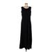 Lands' End Casual Dress - Maxi: Black Solid Dresses - Women's Size 10