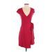 Gap Casual Dress - Wrap: Red Solid Dresses - Women's Size X-Small