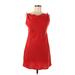 Urban Outfitters Casual Dress - Shift Cowl Neck Sleeveless: Red Solid Dresses - Women's Size Large