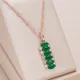 Kienl-Collier pendentif carré vert naturel pour femme or rose 585 document vintage mariée bijoux