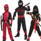 Costume d'Halloween pour Enfants Tenue Ninja Golden Gragon Costumes Ninja pour Garçons et Bol