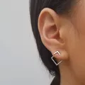 Vestes d'oreille géométriques minimalistes pour femmes et filles boucles d'oreilles avant et