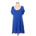 American Eagle Outfitters Casual Dress - Shift: Blue Solid Dresses - Women's Size Small