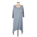 Matilda Jane Casual Dress - A-Line Scoop Neck 3/4 sleeves: Blue Print Dresses - Women's Size Medium