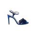 Zara Basic Heels: Blue Print Shoes - Women's Size 38 - Open Toe