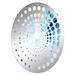 Design Art Ocean Blue & White Liquid Ink I - Spiral Dot Decorative Mirror|Oval, Crystal | 29.5 H x 19.6 W x 0.24 D in | Wayfair MIR117294-O20-30