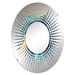 Design Art Blue & Teal Parrot Feathers I - Starburst Decorative Mirror Oval, Crystal | 29.5 H x 19.6 W x 0.24 D in | Wayfair MIR129910-O20-30