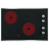 GE Appliances GE 30" Built-In Knob Control Electric Cooktop in Gray/Black | 4 H x 21 W x 29.88 D in | Wayfair JP3030SWSS