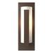 Hubbardton Forge Forged Vertical Bar 1 - Bulb Outdoor Flush Mount Aluminum/Glass in Gray/Brown | Wayfair 307287-LED-75-HH0037