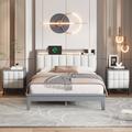 Wrought Studio™ Gabryal Bedroom Set Upholstered, Wood in Gray | 39.4 H x 56.1 W x 85.2 D in | Wayfair 28537102654446ABBC62AA29D161AB20