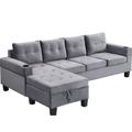 Multi Color Sectional - Latitude Run® Sectional Sofa Set w/ L Shape Chaise Lounge, Living Room Couch | 33.64 H x 97.94 W x 59.94 D in | Wayfair
