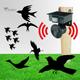 Solar Powered Outdoor Ultrasonic Pest Bird Crow Animal Repeller Repellent Scarer