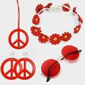 Rétro Vintage Années 60 Hippie Années 70 Disque Casque Collier Bandeau Ensemble d'accessoires Boucles d'oreille Collier / Boucles d'oreilles Hippie Disque Femme Fille Noël Fête / Soirée Mascarade