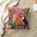 1pc motif animal léopard et toucan housses de coussin plusieurs tailles oreillers décoratifs extérieurs côtiers étuis de coussin en velours doux pour canapé canapé-lit décoration de la maison