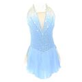 Robe de Patinage Artistique Femme Fille Patinage Robes Tenue Violet claire Rose clair Jaune et jaune Dos ouvert Spandex Micro-élastique Entraînement Tenue de Patinage Fait à la main Classique Cristal