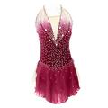 Robe de Patinage Artistique Femme Fille Patinage Robes Tenue Violet claire Rose clair Jaune et jaune Dos ouvert Spandex Micro-élastique Entraînement Tenue de Patinage Fait à la main Classique Cristal