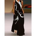 robe décontractée pour femme robe droite robe swing robe longue robe maxi blanc noir arc-en-ciel noir sans manches fleur poche printemps été col en v mode vacances quotidiennes s m l xl